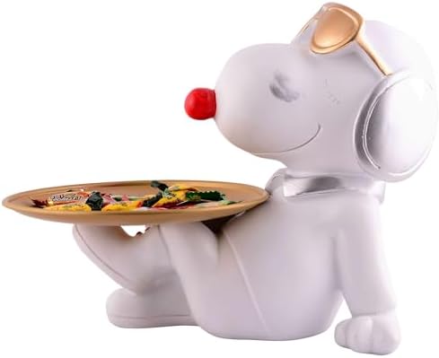 White Resin Dog Statue Home Decor 8 Inches