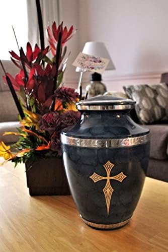 BOLD DIVINE Elite Cross Blue Cloud Cremation Urn