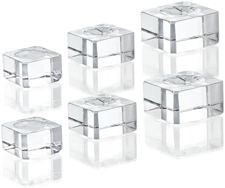 ZEERSHEE 6 Pack Square Crystal Display Bases for 3D Laser Balls