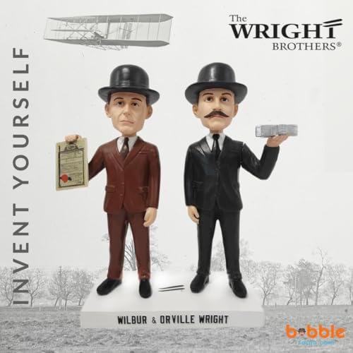 Wilbur and Orville Wright Brothers Collectible Polyresin Bobblehead Statues