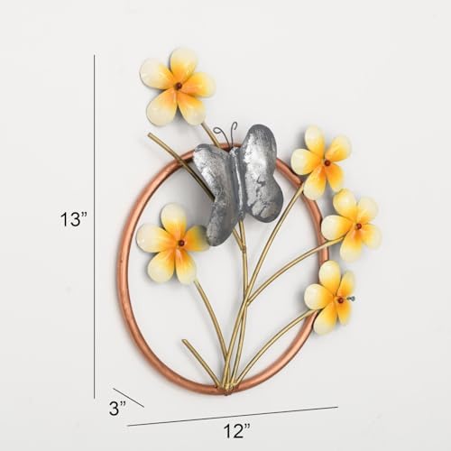 Malik Designs Butterfly Floral Wall Art with Frame