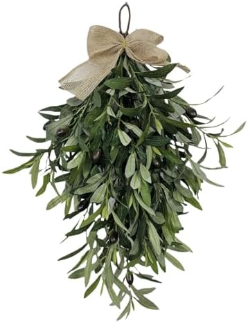 60cm Artificial Olive Teardrop Wreath Decor