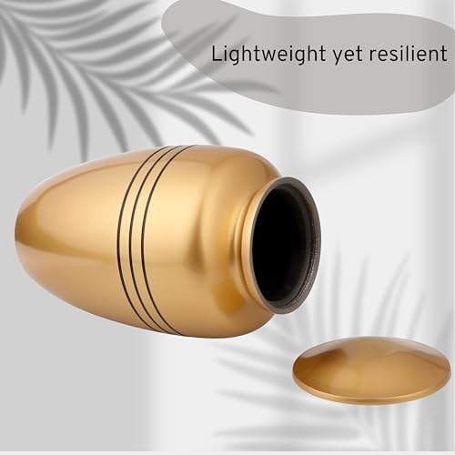 Alpha Living HOME Gold Black Urn for Human Ashes