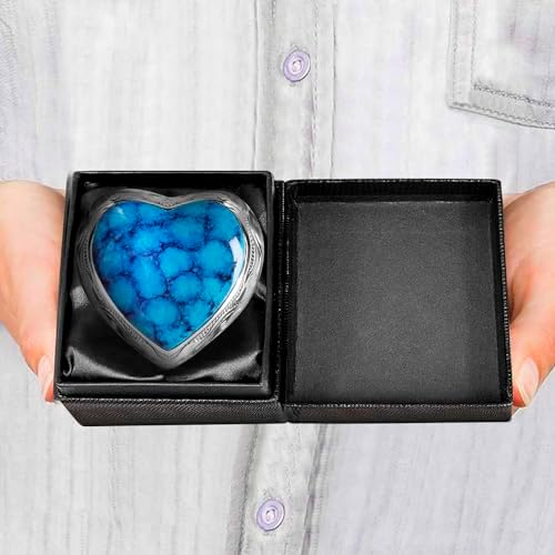 Trupoint Memorials Small Blue Heart Urn with Stand