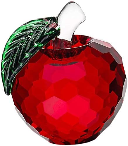 KoTTIYA Crystal Apple Figurine Red Glass Sculpture