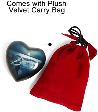 Small Heart Urns for Ashes - Complete Memorial Set