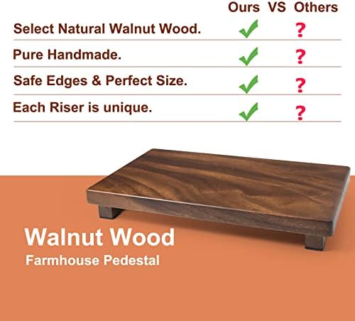 Kulusion Walnut Wooden Pedestal Stand for Kitchen Bathroom Decor