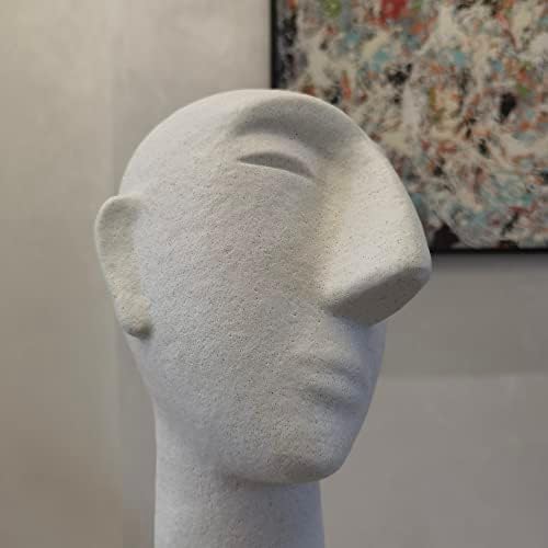 Abstract Ceramic Head Sculpture 14 Inch Home Decor