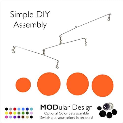 Fab Mod Orange Hanging Art Mobiles - Mid Century Modern Decor