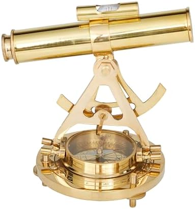 Deco 79 Metal Telescope with Compass Base