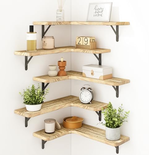 Fixwal Floating Shelves Set of 5 Carbonized Black