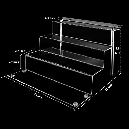 LileZbox Acrylic Display Stand 4-Tier Clear Large