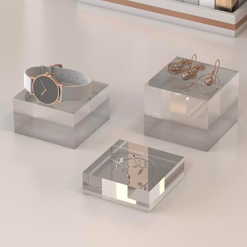 3 Sizes Acrylic Riser Blocks for Display 2 Set