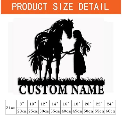 Gotstorms Customizable Horse Silhouette Wall Art with Name Plate