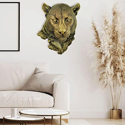Leopard Head Wall Sculpture Durable Resin Animal Decor
