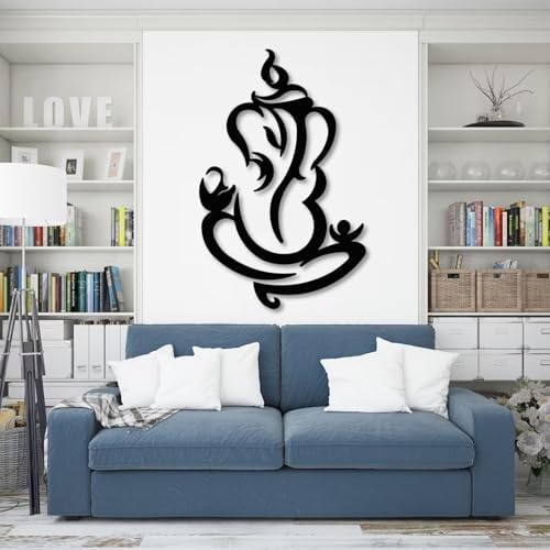 Ganesha Metal Wall Art Gold 59x38 Inch