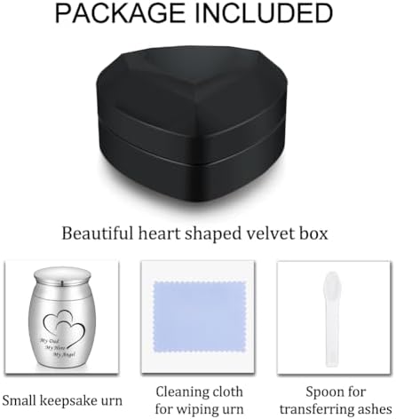 Dletay 157 Inch Heart Shaped Cremation Urn for Ashes