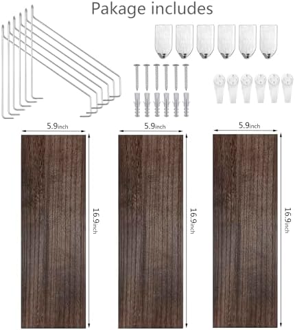 MITIME Floating Shelves Set of 3 Rustic Wood Wall Storage Shelves