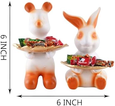Seema Crafts Set of Two Decorative White Rabbit Statues