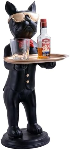 SIVANI Cool Dog Sculpture with Plate for Home Decor