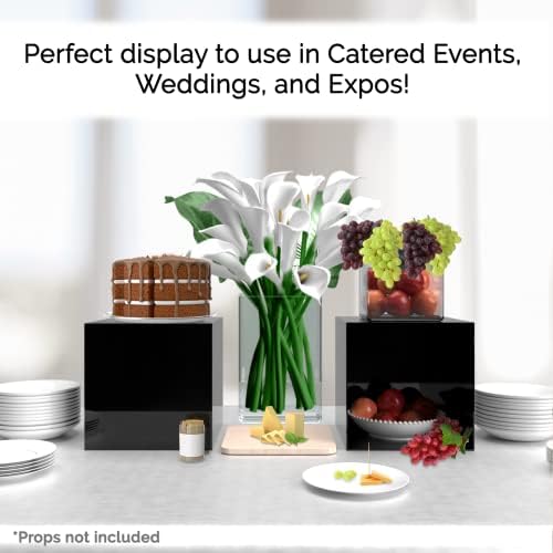 2 Pack 12 Inch Black Acrylic Display Box with Open Side