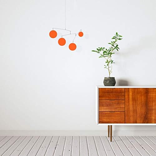 Fab Mod Orange Hanging Art Mobiles - Mid Century Modern Decor