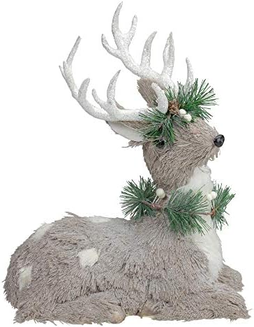 Northlight Gray Sisal Reindeer Christmas Figurine 1275 Inch