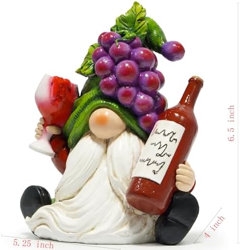Hodao Red Wine Gnome Figurines Decoration Purple