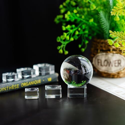 ZEERSHEE 6 Pack Square Crystal Display Bases for 3D Laser Balls