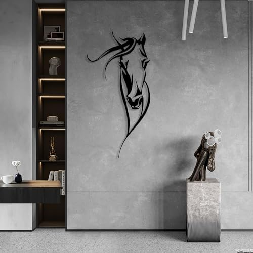 Gold Horse Wall Sculpture 35x17 Inches Decor