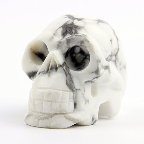 20 Inch Natural Carved Skull Reiki Healing Stone Statue Collectible Figurine