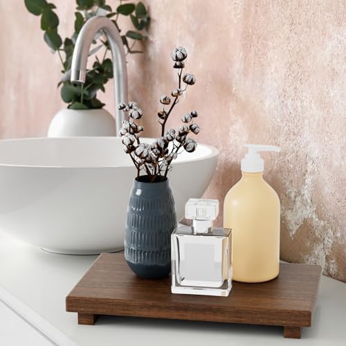 Kulusion Walnut Wooden Pedestal Stand for Kitchen Bathroom Decor