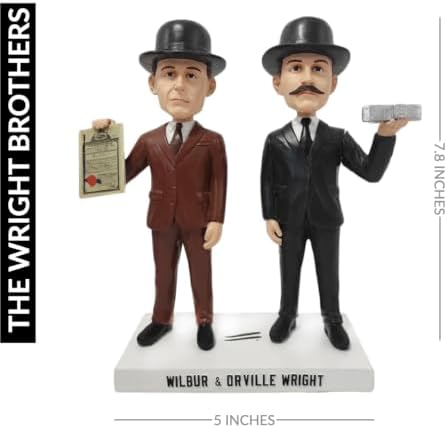 Wilbur and Orville Wright Brothers Collectible Polyresin Bobblehead Statues
