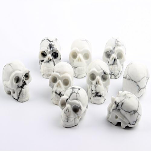 20 Inch Natural Carved Skull Reiki Healing Stone Statue Collectible Figurine