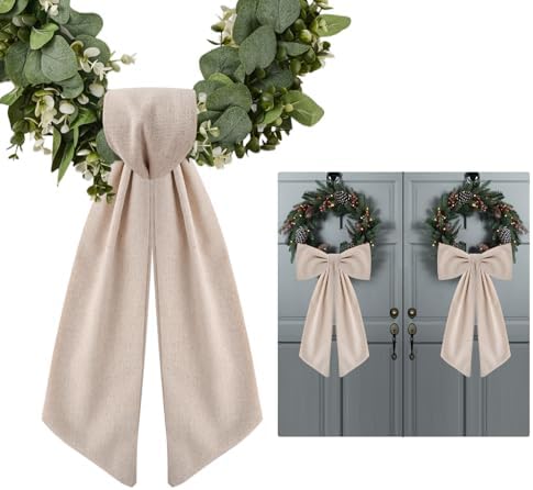 2 Pack Burlap Wreath Sashes for Front Door and Porch