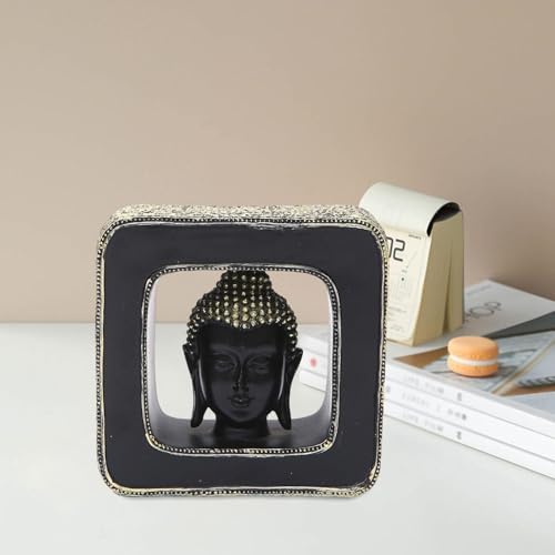 Fenteer Buddha Head Statue Resin Figurine Decor