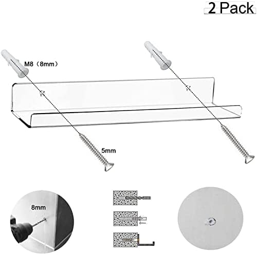 Cerpourt Clear Floating Shelf Set 2 Pack