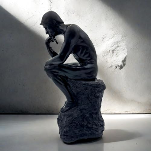Resin Thinker Statue Decorative Sculpture for Home Office