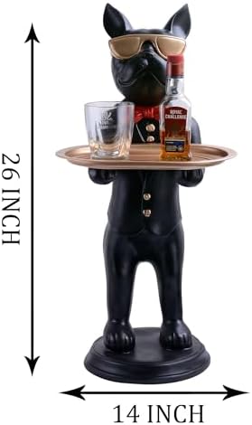 SIVANI Cool Dog Sculpture with Plate for Home Decor