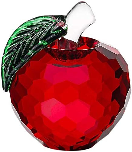 KoTTIYA Crystal Apple Figurine Red Glass Sculpture