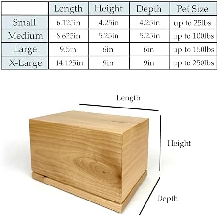 Pet Urn for Dogs and Cats Custom Laser Engraved Hardwood