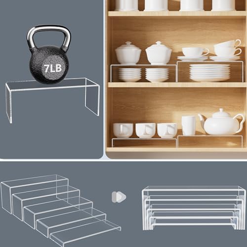 5 Pcs Acrylic Display Risers for Perfume Organizers and Collectibles