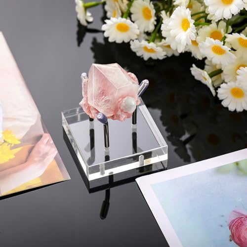 Weysat 4 Pack Clear Acrylic Display Stands with 3 Pegs