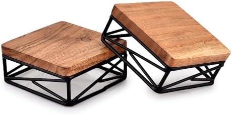 NIRMAN Riser Square Display Wooden Base Stand Set of 2