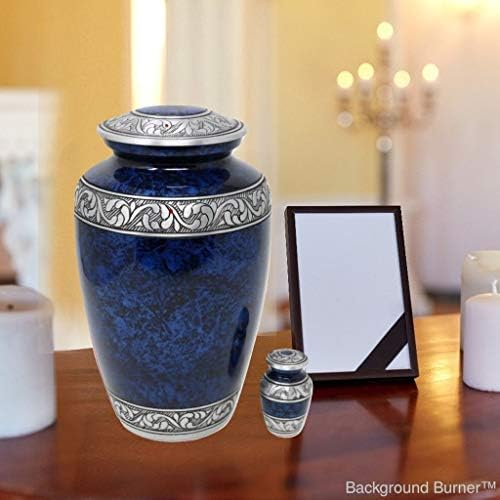Handcrafted Classic Forest Metal Urn with Velvet Bag