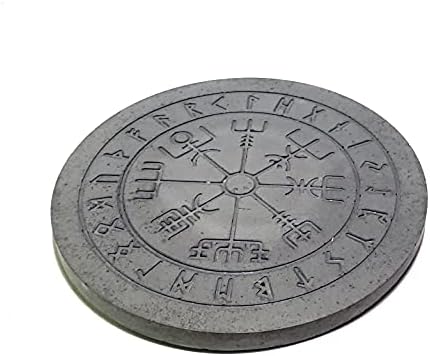 Viking Vegvisir Stone Altar Display Stand Riser Black