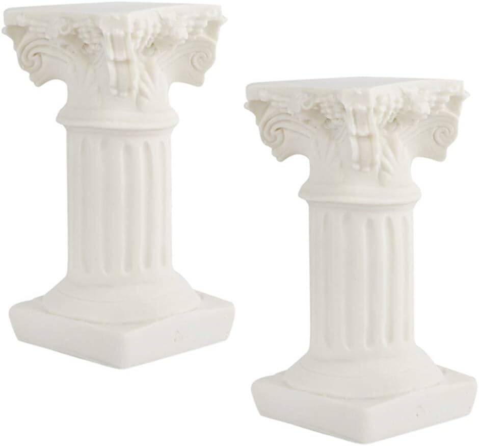 Generic Roman Pillars Mini White Resin Figurine Wedding Table Decoration