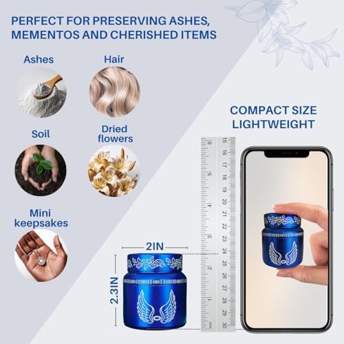 Blue Urn Small Urns for Human Ashes Keepsake Set