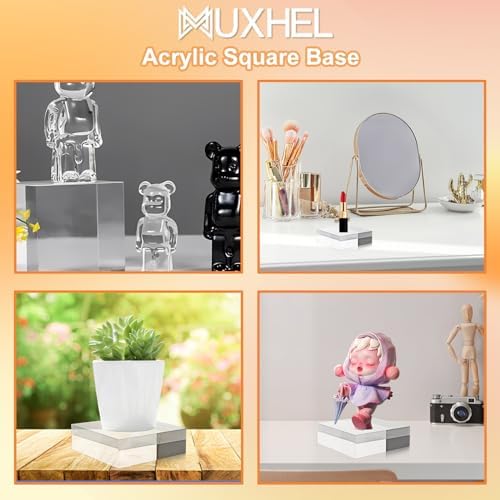 6 Pcs Clear Acrylic Risers 3x3x1 Inch Display Blocks for Jewelry