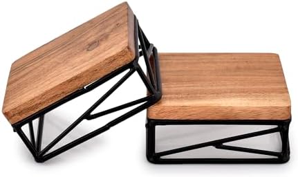 NIRMAN Riser Square Display Wooden Base Stand Set of 2